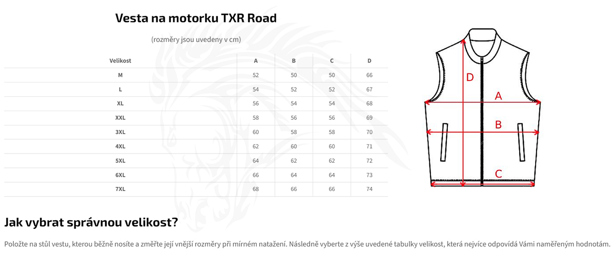 TXR Kožená vesta na motorku Road 3XL